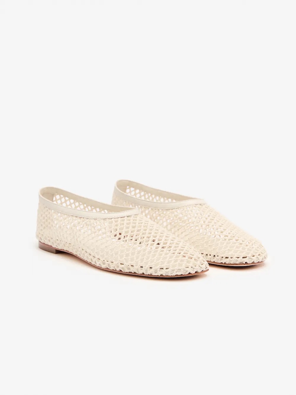 New Reformation Britt Mesh Ballet Flats Ivory Cream Size 9 - Picture 11 of 11